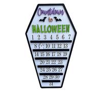 Ujjdwiurgh Calendrier de l'Avent Halloween 31 jours Happy Halloween Cercueil Calendrier avec trois décorations B
