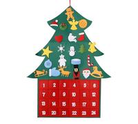 Ujjdwiurgh Calendrier de Noël Feutre Arbre de Noël DIY Pendentif Suspendu Ornements D'Arbre de Noël pour la Décoration de Noël de