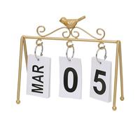 Ujjdwiurgh Calendrier d'oiseaux Décor Calendrier de Bureau Calendrier Debout Calendrier de Bureau Quotidien Calendrier de Bureau Calendrier de Table, Or Facile à Utiliser