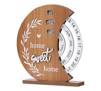 Ujjdwiurgh Calendrier en Bois, Décoration de Maison, de Porche et de Bureau, Calendrier de Bureau Rotatif Manuel, Maison, Facile à Installer, Facile à Utiliser.