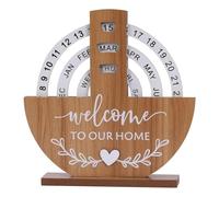 Ujjdwiurgh Calendrier en Bois Maison Porche Décoration Bureau Bureau Décoration Manuel Rotatif Bureau Calendrier Maison B