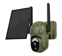 Ujjdwiurgh Cam¨¦ra de S¨¦curit¨¦ Solaire 4MP 4G WiFi D¨¦tection Humaine/Animale Conversation Bidirectionnelle IP66 Cam¨¦ra de Faune ¨¦tanche (A)