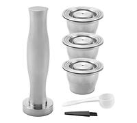 Ujjdwiurgh Capsule de café, capsules rechargeables réutilisables en acier inoxydable compatible avec les dosettes de café expresso