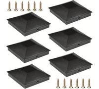 Ujjdwiurgh Capuchons en plastique pour poteaux de clôture de 4 x 4 cm - Avec vis pour éviter la pourriture et les fissures