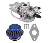 Ujjdwiurgh Carburateur + filtre à air bleu + pile pour moteur 2 temps 47 cc 49 cc mini moto enfants ATV Quad Dirt Pocket Bike Minimoto