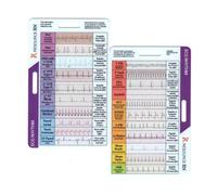 Ujjdwiurgh Carte de Poche ECG/EKG Rhythm Pocket Card Ruler Card Portable Ecg Ekg Guide de Référence