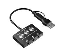 Ujjdwiurgh Carte son Type-C Live Game K Song Écoute de la chanson USB vers audio 3,5 mm Effets multi-sons