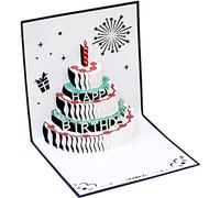 Ujjdwiurgh Cartes D'Anniversaire -Up 3D Lumière LED Gâteau D'Anniversaire Musique Carte de Anniversaire Cartes Postales Cartes de Anniversaire Découpées au