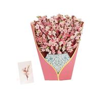 Ujjdwiurgh Cartes -Up en Papier, Fleurs de Cerisier, Bouquet de Fleurs Éternelles, Cartes de Vœux -Up 3D, Cartes Cadeaux D'Anniversaire Durables et Faciles à Utiliser