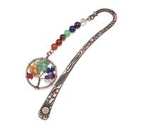 Ujjdwiurgh Chakra Cristal Marque-Page Vintage MéTal Arbre Signets pour Femmes éTudiant Enseignant Graduation Cadeau de NoëL