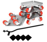 Ujjdwiurgh Chariot de meubles robuste avec 5 roues, panneau en acier au carbone, outil de manutention pour grands meubles