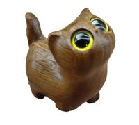 Ujjdwiurgh Charmante figurine de chaton en bois - Décoration de chat faite à la main, sculpture en bois mignon de dessin animé simple décoration chaton couleur café