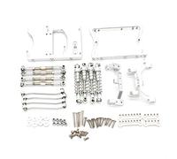 Ujjdwiurgh Châssis en Métal Tiges de Traction Servo Support de Fixe Amortisseur pour MN D90 D91 Mn99S 1/12 Pièces de Mise à Niveau de Voiture Rc, Argent