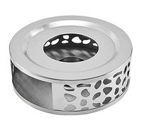 Ujjdwiurgh Chauffe-Thé Chauffe-Café en Acier Inoxydable avec Porte-Bougie Chauffe-Plat à Base de Thé Creux Design Sculpté Chauffe-Café