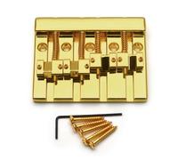 Ujjdwiurgh Chevalet 4 cordes vintage 82,3 x 63,5 mm Espacement des cordes 19 mm Pont fixe Doré