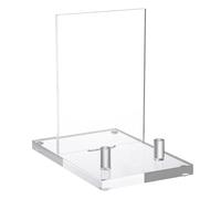 Ujjdwiurgh Chevalet en acrylique avec pinces à linge pour photos, téléphone ou art, acrylique transparent