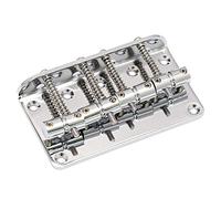 Ujjdwiurgh Chevalet Fixe Fixe pour Guitare Basse Compatible avec la Guitare Basse à 4 Cordes ou la Guitare Basse de Style Basse de PréCision à Chargement par le Haut Chrome