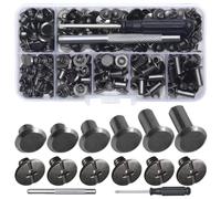 Ujjdwiurgh Chicago Screw Leather Rivets Assortiment de Rivets à Vis M5 Chicago Vis de Liaison pour la Décoration de Ceintures Artisanales en PU (110 Pièces) B