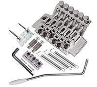 Ujjdwiurgh Chrome Guitare Électrique Tremolo Pont Accessoire Double Système de Verrouillage/78MM Entre Les 2 Centres de Goujons/Cordes à Travers la Selle