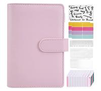 Ujjdwiurgh Classeur BudgéTaire A6 avec Enveloppes à Fermeture éClair, Organisateur D'éConomie D'Argent pour Livre Planificateur BudgéTaire, Enveloppes de TréSorerie pour BudgéTisation Rose
