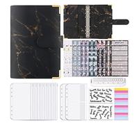 Ujjdwiurgh Classeur budgétaire A6 en cuir synthétique avec fermeture éclair et enveloppes pour argent et carnet de notes