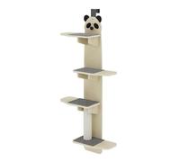 Ujjdwiurgh Climber Door Hanging Cat pour D'Intérieur à 4 Niveaux - Tour de Plaque Verticale pour Chat - Tête de Panda - 1,7 Mètres