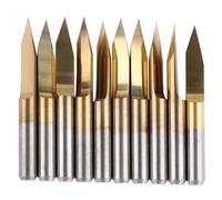 Ujjdwiurgh CNC Cutter Bit Sculpture Outil Gravure CNC Cutter Bit 3.175mm Enduit Tungstène Gravure en Acier (3.175x30°X0.1) 10Pcs