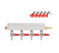 Ujjdwiurgh Collecteur de Gaz à 4 Voies Distributeur de CO2 à Clapet Anti-Retour Intégré Barbelé de 5/16 Pouces Distributeur de Gaz à Collecteur de CO2 à 4 Voies