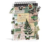 Ujjdwiurgh Collection D'Autocollants Vintage Washi: 50 Feuilles de Précoce pour le Scrapbooking, Accessoire de Journalisation, Junk Journal Supplies A