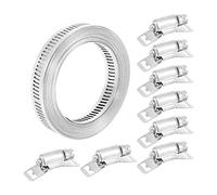 Ujjdwiurgh Collier de Serrage à Vis Sans Fin en Acier Inoxydable 304 avec Attaches Collier de Serrage de Tuyau de Bricolage RéGlable Collier de Serrage 11,5 Pieds