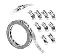 Ujjdwiurgh Collier de serrage pour tuyau en acier inoxydable avec bande réglable de 2,5 m avec 10 pièces de fixation