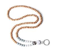 Ujjdwiurgh Collier Mignon de Lanière de Perle de Bois de Silicone de Lanière D'Enseignant des Femmes de Travail de Bureau D'École