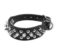 Ujjdwiurgh Collier pour chien en cuir clouté à pointes 2,5 cm de large pour petites/petites races et chiots (noir, S : pour cou de 15,2 à 20,3 cm)