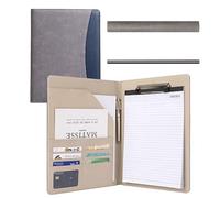 Ujjdwiurgh Combinaison de Dossiers Presse-Papiers, Presse-Papiers de Rangement avec Couvercle Adapté Aux RéUnions de Bureau D'éCole de Commerce, Bloc-Notes en Contreplaqué B