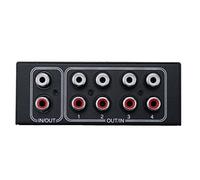 Ujjdwiurgh Commutateur Audio StéRéO Bidirectionnel à 4 Voies 1 en 4 Sorties ou 4 en 1 Sortie L/R Jack Sound Channel SéLecteur Audio