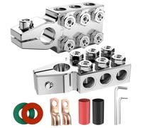 Ujjdwiurgh Connecteur de Borne de Batterie Robuste, Pinces de Borne de Batterie à 12 Voies, Bornes de Batterie, Poteau Supérieur 8 AWG Jusqu'à Calibre 4/0 (XL) AWG