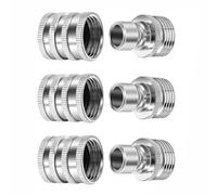 Ujjdwiurgh Connecteur de Jardin en Acier Inoxydable 3x avec Déconnexion, Raccords de Tuyau D'Eau à Connexion de 3/4 Pouce.