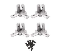 Ujjdwiurgh Connecteur De Support De Coin D'Extrémité À 3 Voies Pour Profilé D'Extrusion En Aluminium De Fente En T Série 2020(Paquet De 4,Avec Vis)