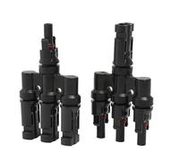 Ujjdwiurgh Connecteur Photovoltaïque Type T Connecteur de Conversion à Quatre Voies à un Point Connecteur de Panneau Solaire à Quatre Voies Connecteur Parallèle