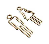 Ujjdwiurgh Conseils Plaque de Signalisation de Toilette Salle de Lavage Porte Étiquette Murale Autocollant Wc Salle de Bain Panneau de Signalisation Art Hôtel Décor à Or A