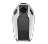 Ujjdwiurgh Coque de clé de voiture en TPU avec écran LCD pour 7 Series 740 6 Series GT 5 Series 530I X3 (argenté)