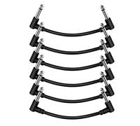 Ujjdwiurgh Cordon de Guitare Sans Bruit de 6 Pouces, Câbles de PéDale de Guitare 1/4 Pouces, Câbles de Patch de PéDale D'Effets D'Instrument pour PéDale de Guitare/Basse