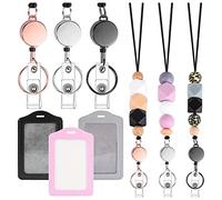 Ujjdwiurgh Cordons rétractables en silicone pour badges d'identité et clés, avec porte-carte d'identité, cadeau