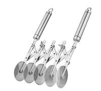 Ujjdwiurgh Coupe-Pâte à 5 Roues, Coupe-Pâte en Acier Inoxydable avec Poignée, Coupe-Pâte à Double Cannelure pour Raviolis, Pâtes, Nouilles, Pizza