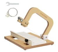 Ujjdwiurgh Coupe-Savon en Bois de Précision, Outil Réglable en D'Acier Inoxydable pour les Productions Faites à la Main de Pain, de Bougies et de Fromage