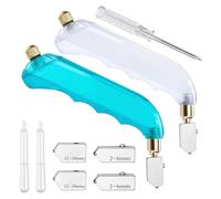 Ujjdwiurgh Coupe-Verre 2 Pièces Outil de Coupe de Verre avec 4 Outils de Coupe de Vitrail à Tête Remplaçable avec 1 Tournevis