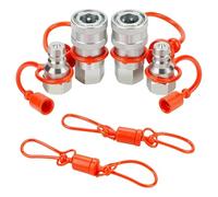 Ujjdwiurgh Coupleur Hydraulique 1/4 Pouce avec Capuchon Anti-Poussière Adapté à une Large Gamme D'Applications Hydrauliques.