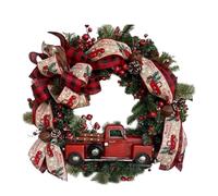 Ujjdwiurgh Couronne de Noël rouge pour porte d'entrée rustique - Récif de Noël - Couronne de Noël - Décorations de Noël