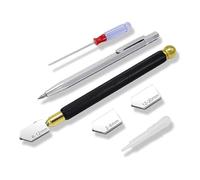 Ujjdwiurgh Couteau à Découper le Verre 2 mm-20 mm, Couteau à Découper le Verre à Pointe en Alliage, Stylo à Graver et à en Alliage, pour Verre/Mosaïque/Artisanat