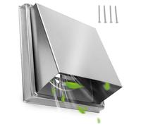 Ujjdwiurgh Couvercle de Ventilation de Sécheuse de 4 Pouces pour Murs Extérieurs, Évent Mural D'Extraction Externe en Acier Inoxydable avec Clapet Anti-Retour Rembourré